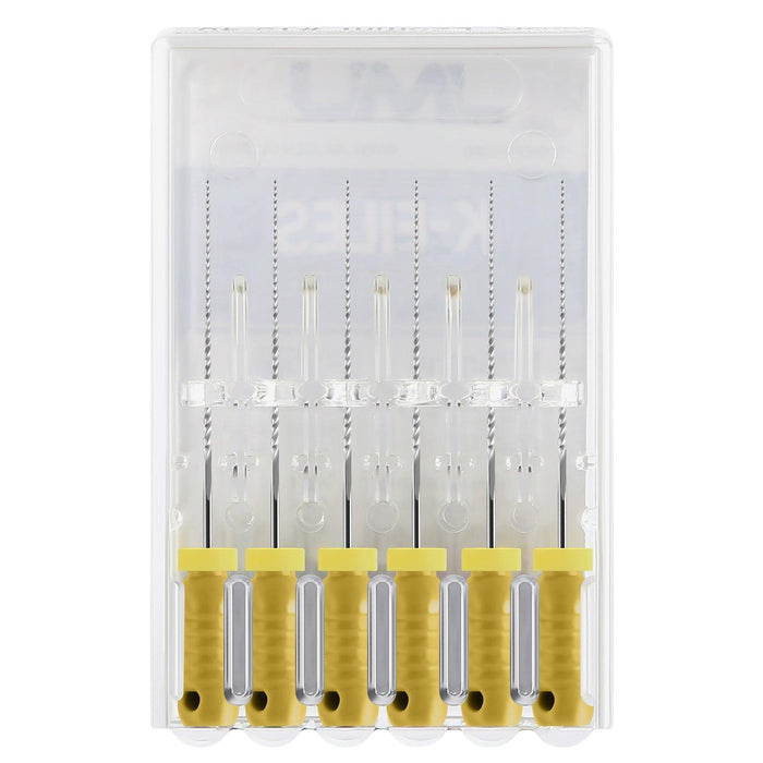JMU HAND USE FILES, K-FILES, Stainless Steel, 21mm, 6pcs/Pk - JMU Dental