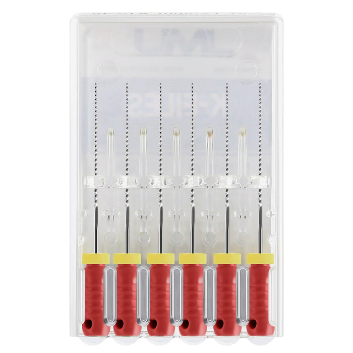 JMU HAND USE FILES, K-FILES, Stainless Steel, 21mm, 6pcs/Pk - JMU Dental