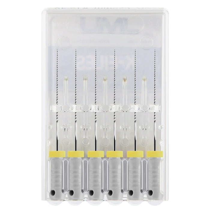 JMU HAND USE FILES, K-FILES, Stainless Steel, 25mm, 6pcs/Pk - JMU Dental