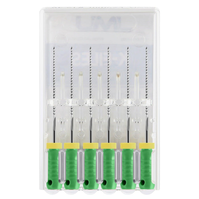 JMU HAND USE FILES, K-FILES, Stainless Steel, 25mm, 6pcs/Pk - JMU Dental