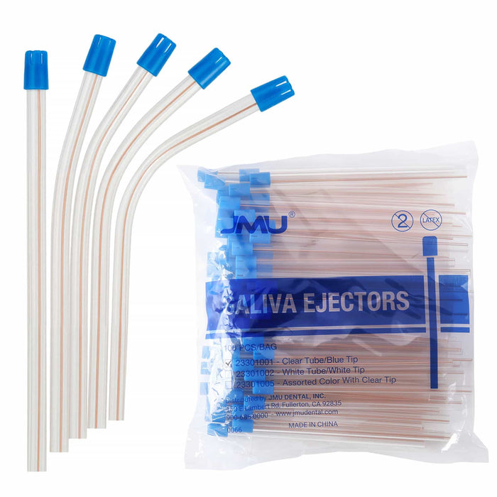 JMU Dental Disposable Saliva Ejector Blue Tips 100/Bag - JMU DENTAL INC