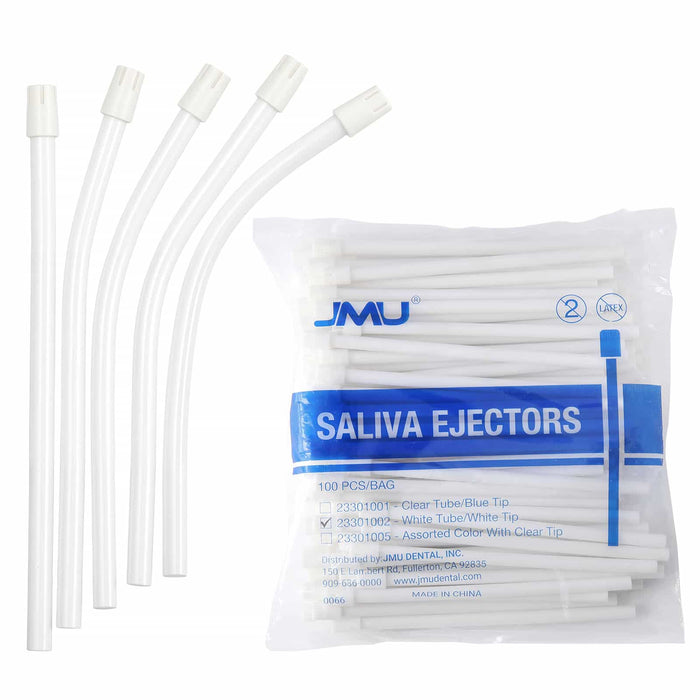 JMU Dental Disposable Saliva Ejector White Tips 100/Bag - JMU DENTAL INC