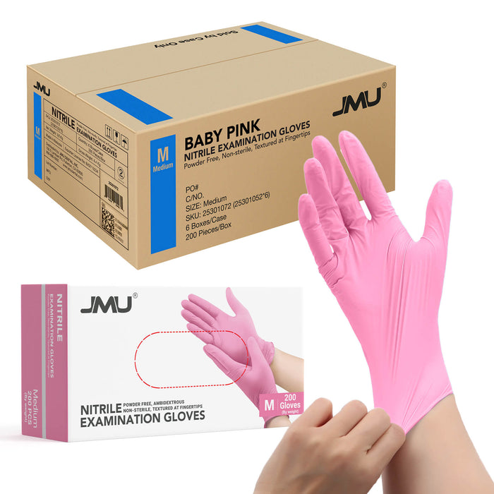 JMU Nitrile Exam Gloves Powder Free Disposable Medical Latex Free 3.5 Mil 4 Clolors 1200/Case - JMU DENTAL INC