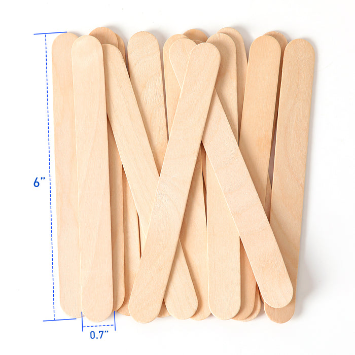 JMU Disposable Wooden Tongue Depressors Non-sterile 6 Inch 100/Box - JMU DENTAL INC