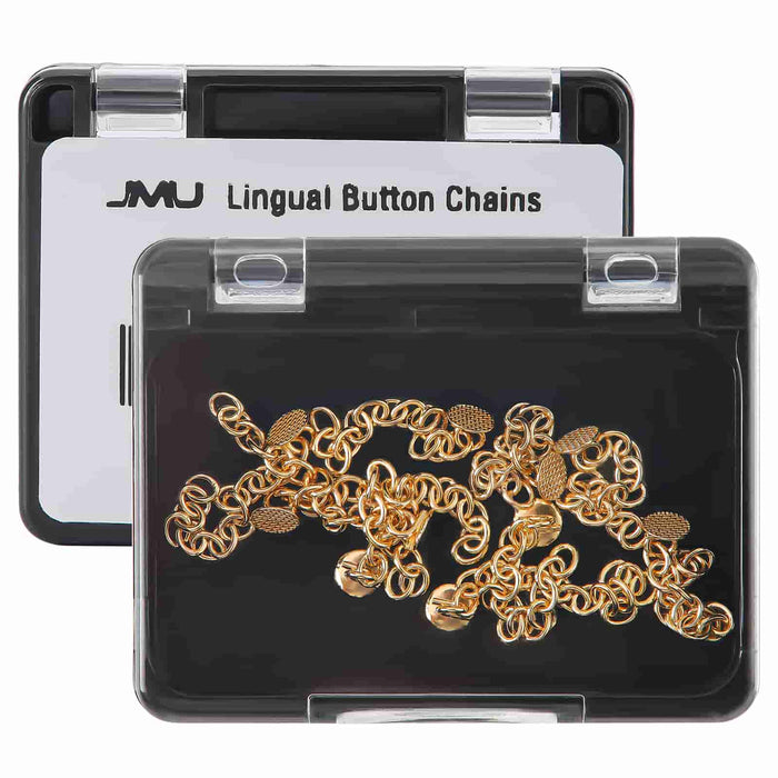JMU Dental Lingual Button Chains Bondable Round Golden 10pcs/pk - JMU DENTAL INC