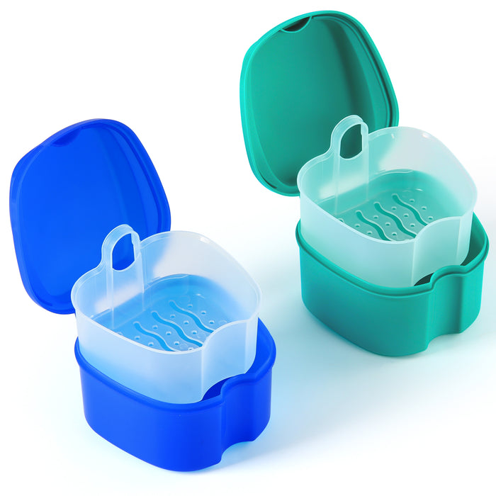 JMU Apple Shape Denture Box with Strainer 2Pcs/Pack - JMU DENTAL INC