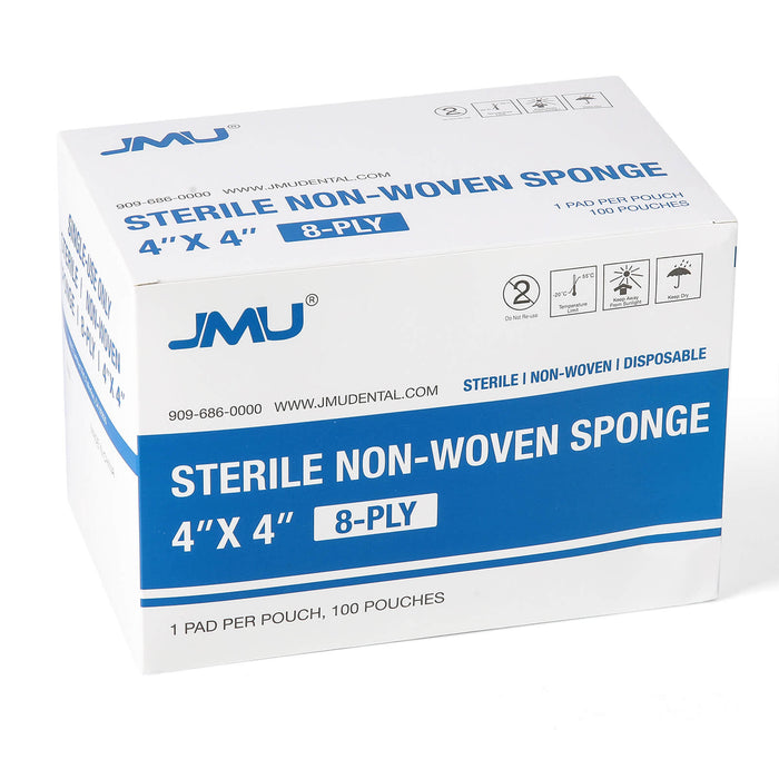 JMU Sterile Nonwoven Sponge 8-Ply 100/box