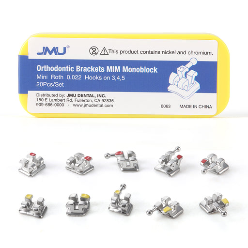 JMU Mini Brackets Monoblock Roth/ MBT 20pcs/box - JMU DENTAL INC