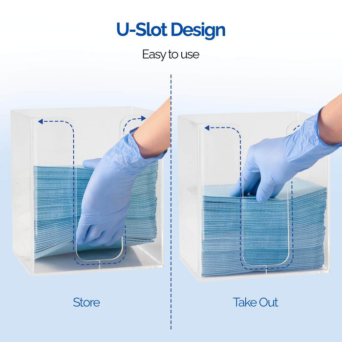 JMU Dental Acrylic Dental Bib Dispenser Organizer U-Slot Design - JMU DENTAL INC