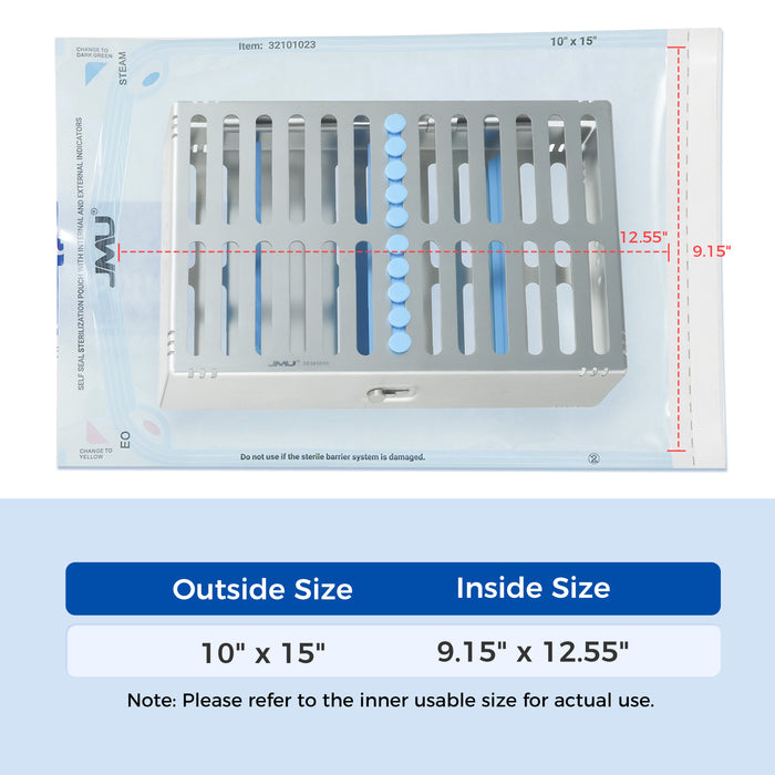 JMU Dental Self Sealing Sterilization Pouch Dual Indicators Medical-Grade Paper 200/Box