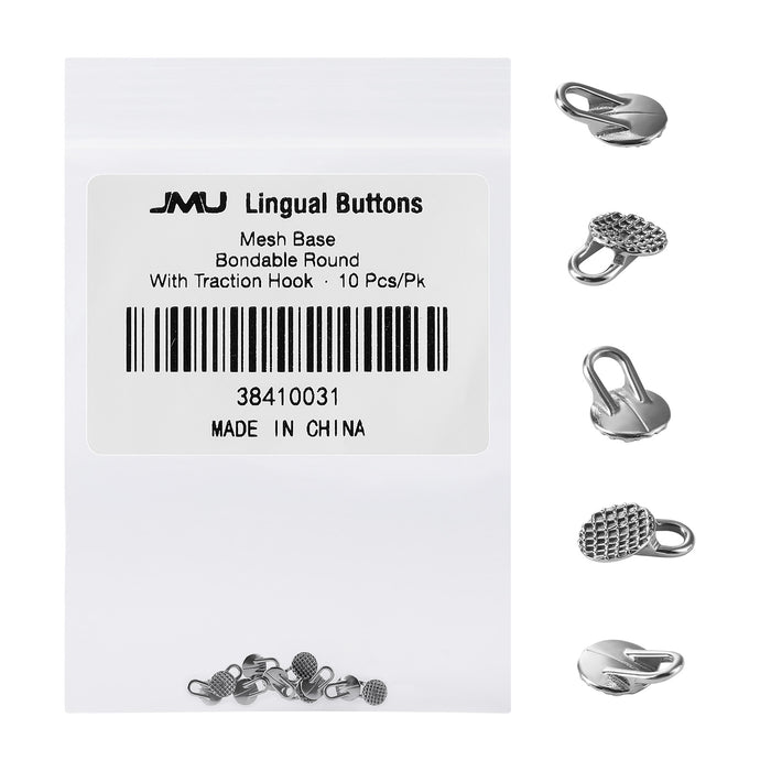 JMU Bondable Lingual Buttons for Braces 10/PK - JMU DENTAL INC