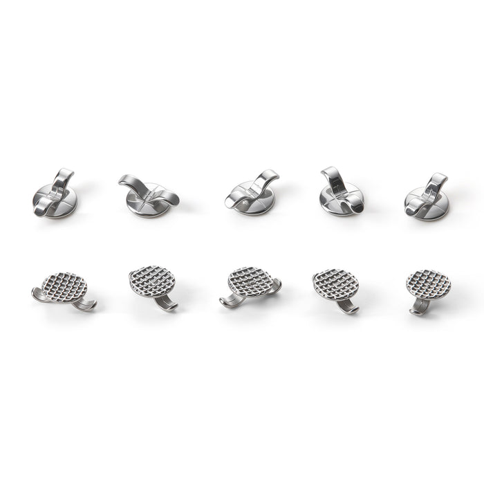 JMU Lingual Buttons Mesh Base Bondable Round With Cleat Small 10pcs/bag - JMU DENTAL INC