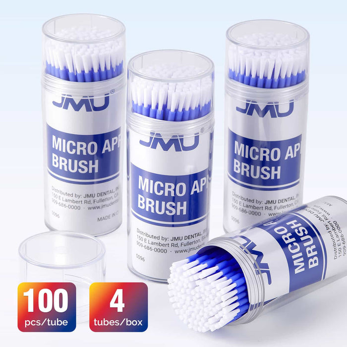 JMU Dental Micro Bendable Applicator Brushes Bendable White Brush Tips 400/Box - JMU DENTAL INC