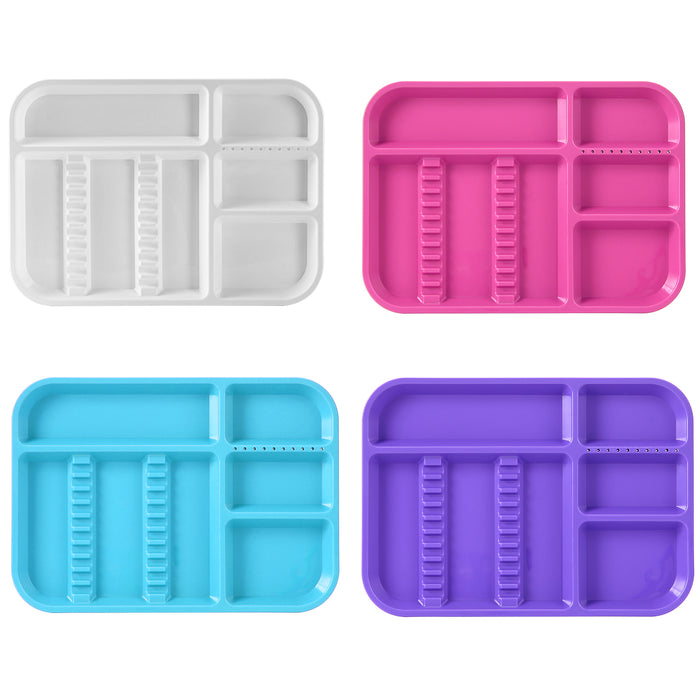 JMU Dental Instrument Tray Autoclavable Plastic Divided Trays Size B