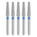 JMU Diamond Burs FG Medium Grit Flat End Taper 5/Pk - JMU DENTAL INC