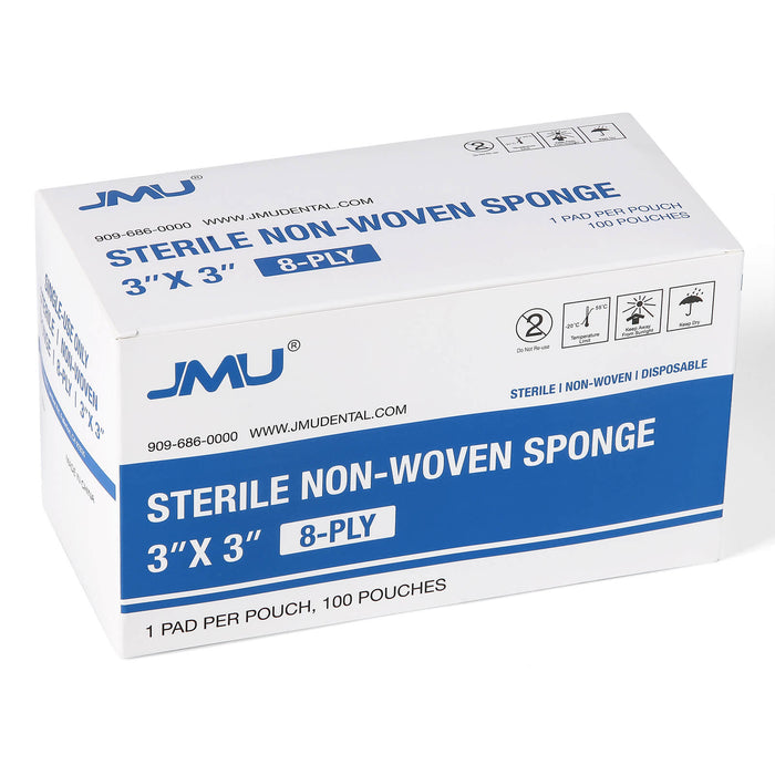 JMU Sterile Nonwoven Sponge 8-Ply 100/box