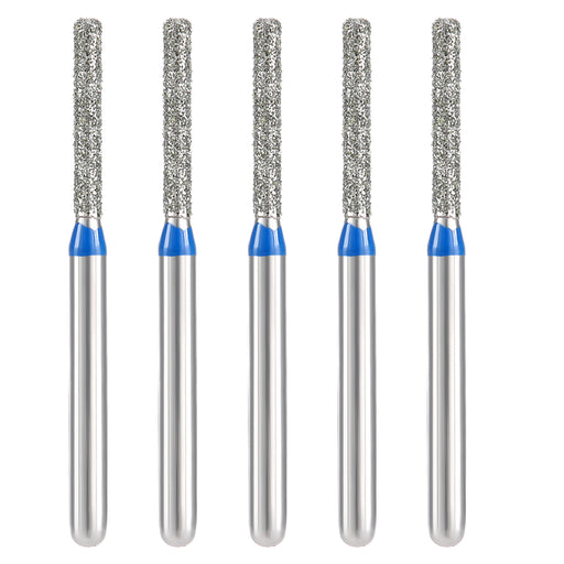 JMU Diamond Burs FG Medium Grit Flat End Cylinder 5/Pk - JMU DENTAL INC