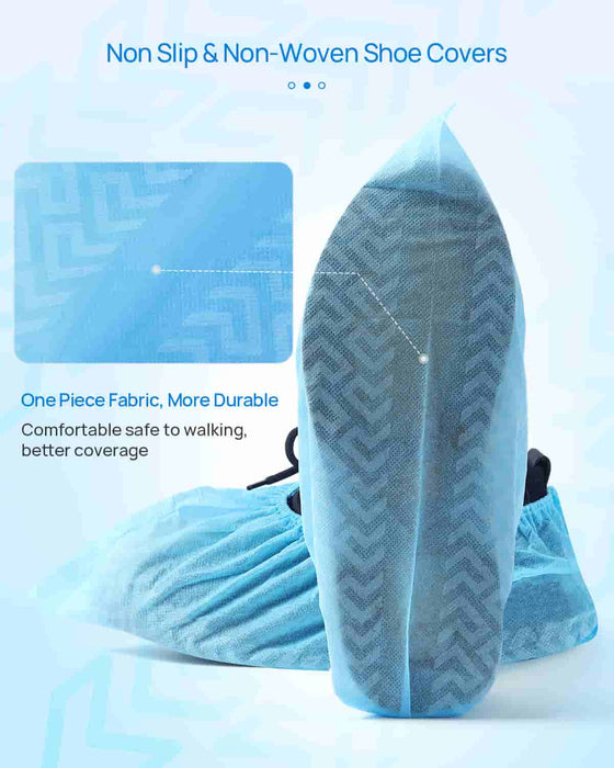 JMU Dental Disposable Shoe Covers Non Slip Elastic Opening 100/Bag - JMU DENTAL INC
