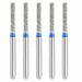 JMU Dental Diamond Burs FG Medium Grit Flat End Cylinder 5/Pk - JMU DENTAL INC
