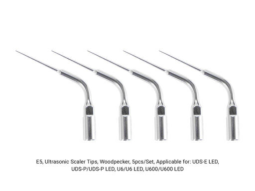 Woodpecker E5 Ultrasonic Scaler Tips 5pcs/Set- jmudental.com