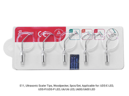 Woodpecker E11 Ultrasonic Scaler Tips 5pcs/Set- jmudental.com