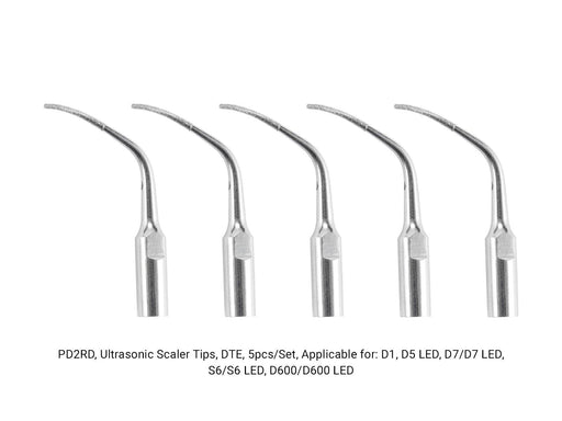 Woodpecker PD2RD Ultrasonic Scaler DTE Tips 5pcs/Set- jmudental.com