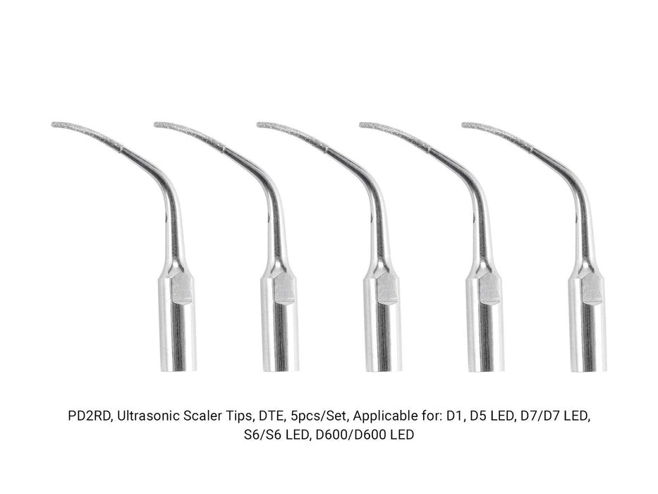 Woodpecker PD2RD Ultrasonic Scaler DTE Tips 5pcs/Set- jmudental.com