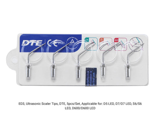 Woodpecker ED3 Ultrasonic Scaler DTE Tips 5pcs/Set - jmudental.com