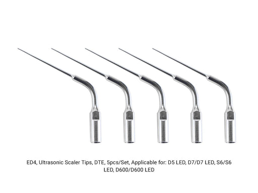 Woodpecker ED4 Ultrasonic Scaler DTE Tips 5pcs/Set- jmudental.com