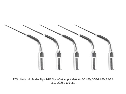 Woodpecker ED5 Ultrasonic Scaler DTE Tips 5pcs/Set - jmudental.com