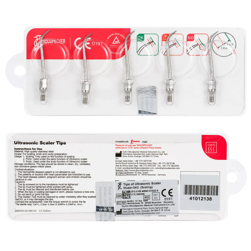 Woodpecker GK2 Scaler Tips 5pcs/Set - JMU DENTAL INC