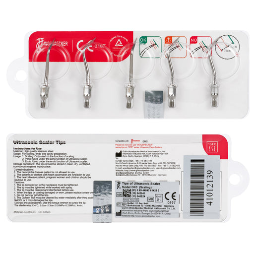 Woodpecker GK3 Scaler Tips 5pcs/Set - JMU DENTAL INC