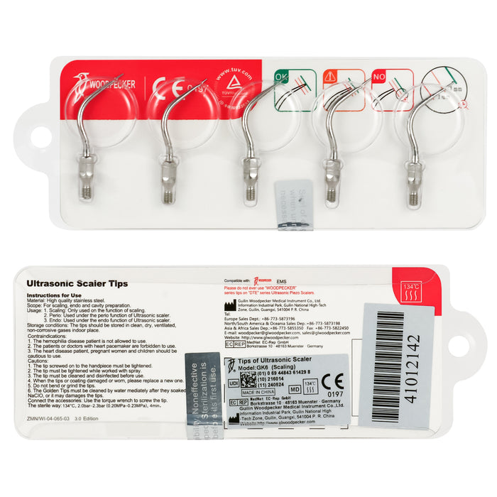 Woodpecker GK6 Scaler Tips 5pcs/Set - JMU DENTAL INC