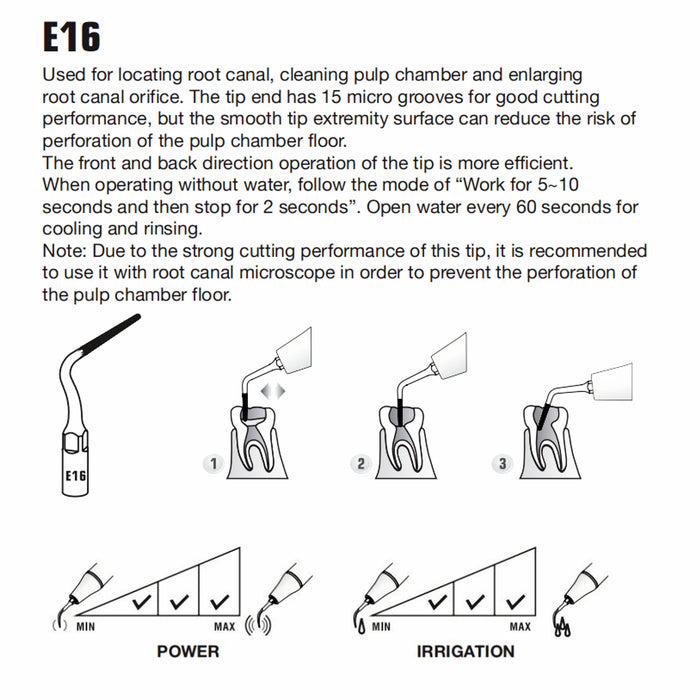 Woodpecker E16 Ultrasonic Scaler Tips 1 PC - JMU DENTAL INC