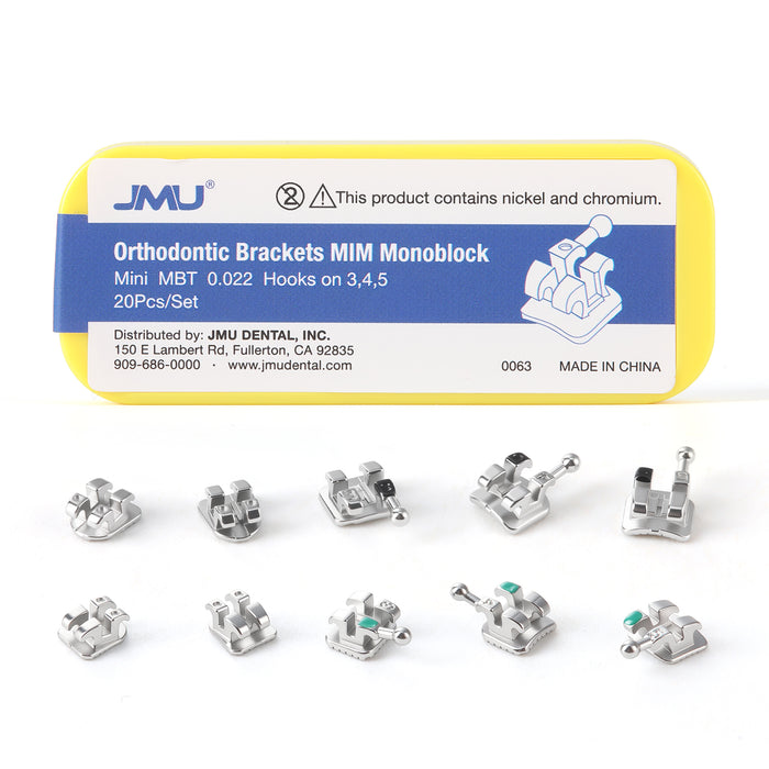 JMU Mini Brackets Monoblock Roth/ MBT 20pcs/box - JMU DENTAL INC