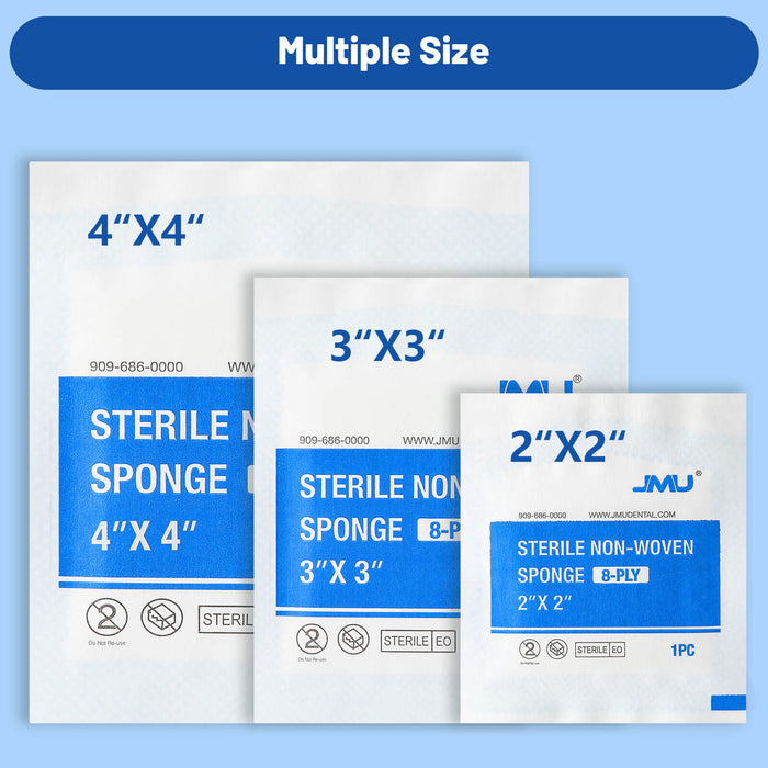 JMU Sterile Nonwoven Sponge 8-Ply 100/box