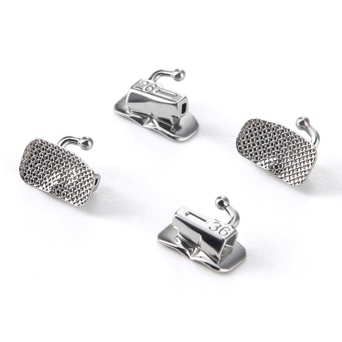 JMU 1st Molar Buccal Tubes Roth/MBT 0.018/0.022 Single Non-Convertible Mesh Base Bondable Set of 4 - JMU DENTAL INC