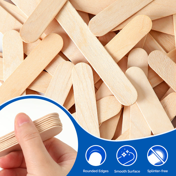 JMU Disposable Wooden Tongue Depressors Non-sterile 6 Inch 100/Box - JMU DENTAL INC