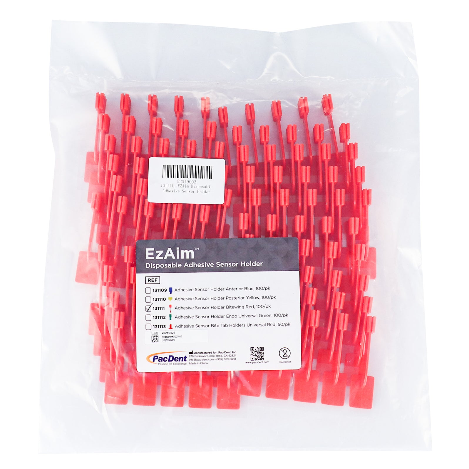 Bitewing Red EZAim Disposable Adhesive X-Ray Sensor Holder Bitewing Red 100/pk — JMU ...