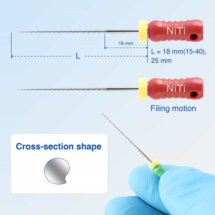 JMU Dental NiTi Hand Use H-Files 25mm 6/Pk - JMU DENTAL INC