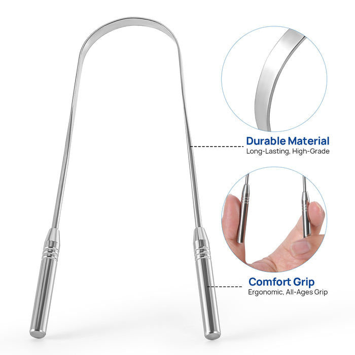 JMU 304 Stainless Steel Tongue Cleaner with Travel Case 2Pcs/Pack - JMU DENTAL INC