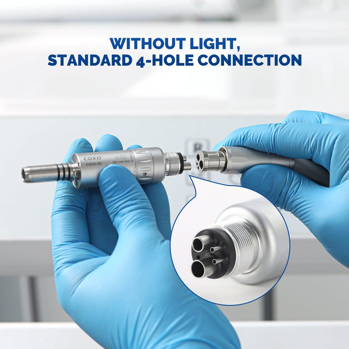 COXO CX235-3B Low Speed Handpiece, 1:1 Inner Channel, Air Motor, 20,000rpm, 4-hole coupler. #M-3B-4 - JMU Dental