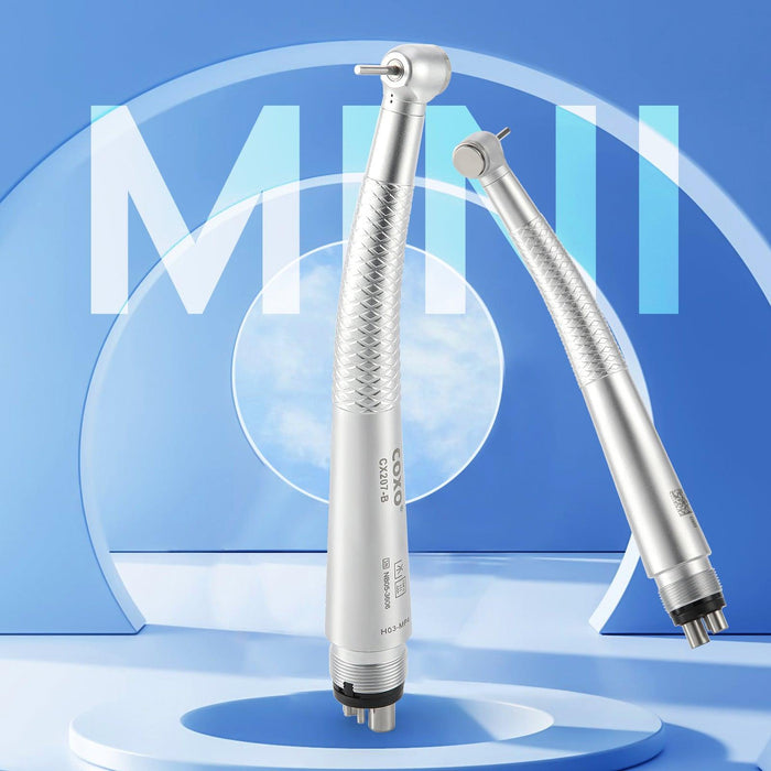 COXO CX207-B Mini Head High-speed Air Turbine Handpiece, 390,000~485,000rpm, 1-port spray, 4-hole coupler. # H03-MP4 - JMU Dental