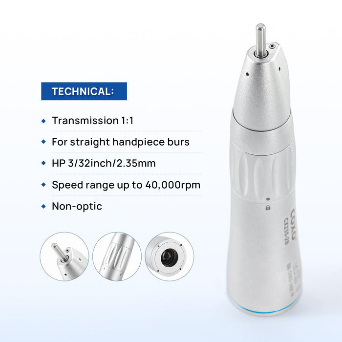 COXO CX235-2B Low-speed Electric Handpiece, 1:1 Inner Channel, Straight Handpiece, Max.40,000rpm. #S-2B - JMU Dental
