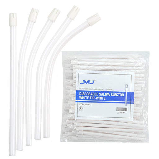 JMU Dental Disposable Saliva Ejector White Tips 100/Bag - JMU DENTAL INC