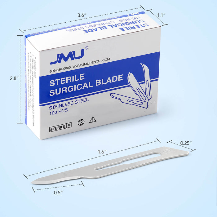 JMU Dental Sterile Surgical Blade Stainless Steel 100Pcs/Box - JMU DENTAL INC