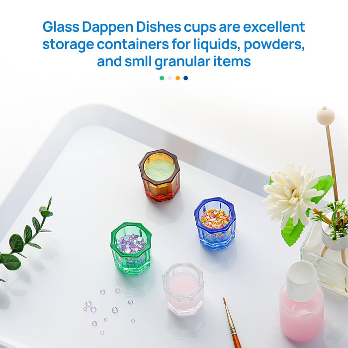 JMU Dental Glass Dappen Dishes Assorted 4 Colors 12Pcs/Box - JMU DENTAL INC