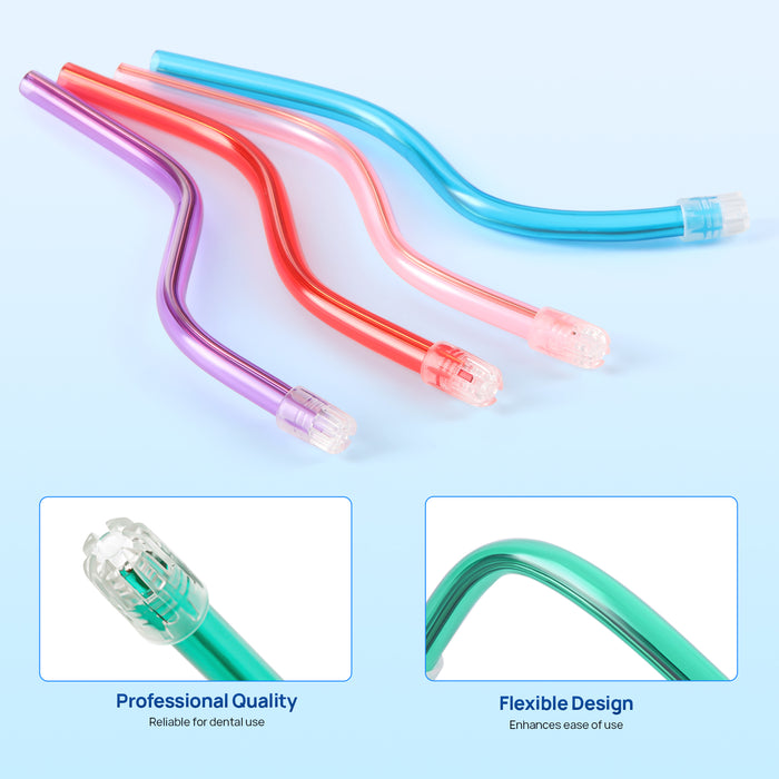 JMU Dental Saliva Ejectors Clear Tips Assorted Colors 100pcs/Bag - JMU DENTAL INC