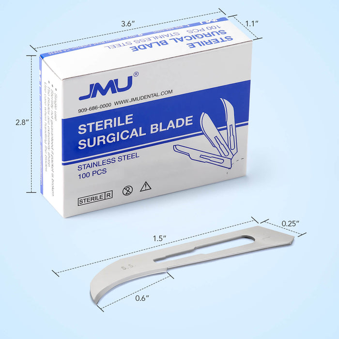 JMU Dental Sterile Surgical Blade Stainless Steel 100Pcs/Box - JMU DENTAL INC