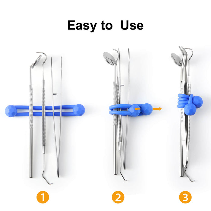 JMU Dental Silicone Instrument Ties Assorted 6/Pk - JMU DENTAL INC